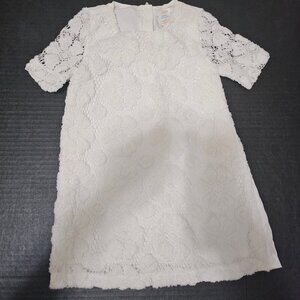 Joe Fresh Cream Lace Front Shift Dress Girls 3T